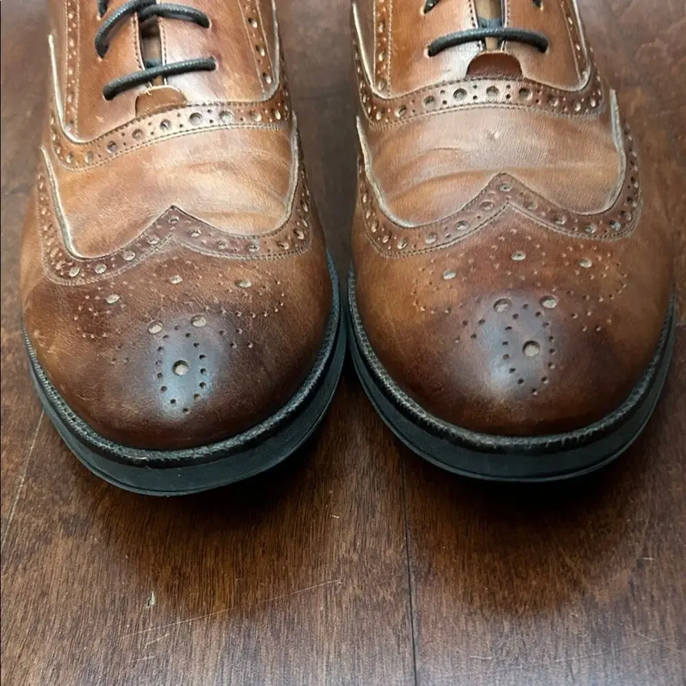 Cole Haan Brown Leather Wingtip Oxfords, Versatile, Work to Occasion, Size 11.5